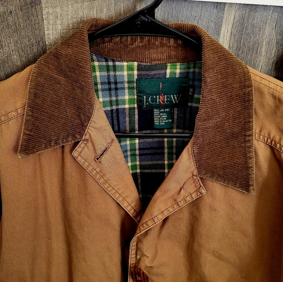 Vintage J. Crew Men's Tan   Barn Jacket,Cordarory Colar, Flannel Lining Size M - Picture 4 of 4